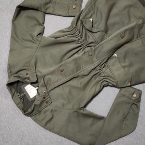 A New Day Army Green Utility Cargo Chore Jacket Fall Layering Winter Coat
